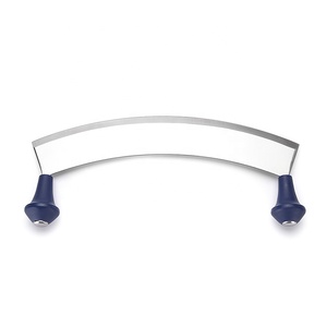 Couteau ULU 12 pouces Hachoir simple/hachoir à herbes Mezzaluna avec manche en ABS bleu - Product Image 3