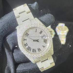 <span class=keywords><strong>2025</strong></span> Luxe Roze Wijzerplaat Bling Iced Out Sport Horloge Voor Mannen En Vrouwen Hiphop Diamant Mode Sieraden Met Messing Etui - Product Image 2