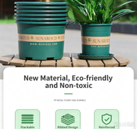 Pot Bunga PP Bentuk Meruncing Terintegrasi Alas dengan Lubang Drainase, Finishing Matte, untuk Penggunaan di Lantai, Cocok untuk Pusat Perbelanjaan, Ukuran Besar, Ramah Lingkungan, Kemasan