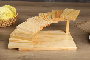 Mehrstufiges Schritt für Schritt Holz tablett Hot <span class=keywords><strong>Pot</strong></span> Restaurant Hotel Spinning Sushi Teller Tablett abgestuftes Tablett - Product Image 5