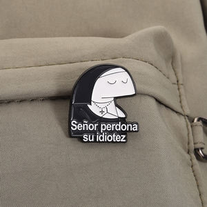 Citations espagnoles drôles Figures simplifiées Flork Meme Épingles en émail Senor Perdona Su Idiotez Réunions à Six broches Insigne de revers - Product Image 3