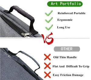 Free Sample Art Portfolio Case 18 X 24 art Portfolio With <b>Backpack</b> Tote Bag For Artwork <b>medium</b> Art Case Size - Product Image 3
