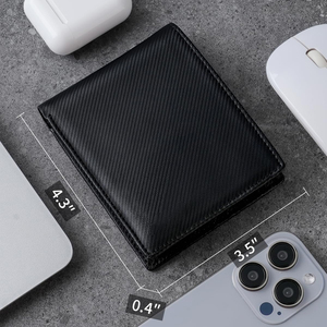 Cartera Minimalista de Cuero Genuino para Hombre con Protección <span class=keywords><strong>RFID</strong></span>, Tarjetero Delgado para Tarjetas de Crédito, Identificación y Negocios - Product Image 4