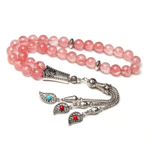 <strong>Red</strong> Misbaha 33 Prayer Beads Muslim Bracelet Eid Gift Silver Leaf Tassel Islamic Rosary Tasbih Sibha Tesbih Tasbeeh Mesbaha - Product Image 3