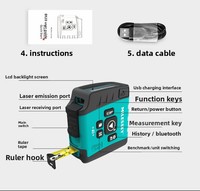 Maite ruban à mesurer laser numérique industriel télémètre Bluetooth règle électronique de haute précision mesure infrarouge