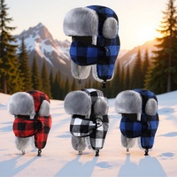 QJ OEM Chapeau Ushanka personnalisé avec logo, en fausse fourrure oversize, accessoire de mode hivernal, bonnet de ski, chapeau Lei Feng, bonnet à cache-oreilles