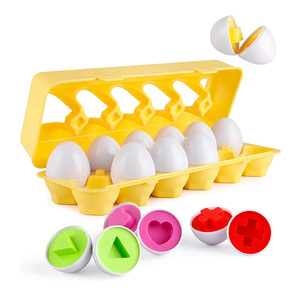 Ensemble d'oeufs assortis Montessori 12 pièces apprentissage précoce éducatif motricité fine jouets pour tout-petits de <span class=keywords><strong>2</strong></span> à 4 ans - Product Image 1