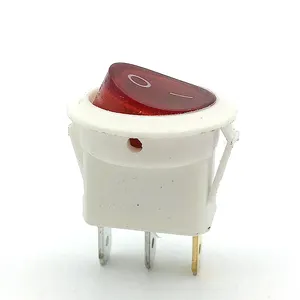 Branco rodada KCD2 T85 (T120 55) botão interruptor à prova d' água com vermelho em off para lareira elétrica