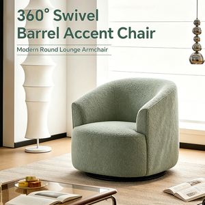 Poltrona Modulare Singola da Patio, Divano Chaise Longue per il Tempo Libero, <span class=keywords><strong>Sedia</strong></span> Girevole Moderna in Velluto <span class=keywords><strong>Blu</strong></span> con Struttura in Legno Massello per Soggiorno - Product Image 5