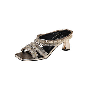 Escarpins fins à bout carré, design raffiné, couleur unie, à franges, décontractés, à enfiler, en cuir véritable, imperméables, grandes tailles - Product Image 3