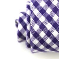 Cravate pour garçons en coton fin, faite à la main, à carreaux violets et blancs, style gingham, vente en gros Chine