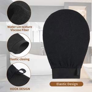 Huidverzorging Douche Spa Op maat gemaakte logo 100% viscose badhandschoen lichaamspeelinghandschoen - Product Image 3