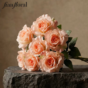 Rose Artificiali a Stelo Singolo con Testa Grande, Effetto Realistico, Direttamente dalla Fabbrica, Fiori in Seta per Decorazioni di Matrimoni, Case e Hotel - Product Image 1