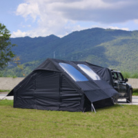 Tente de voiture gonflable 13' x 10' pour 8 à 10 personnes avec fenêtre de toit et couverture d'intimité, tente de hayon gonflable pour SUV, tente arrière gonflable pour voiture