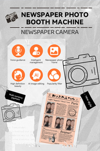 Jlj วินเทจเกมหยอดเหรียญภาษาอังกฤษเครื่องเซลฟี่ตู้ถ่ายรูปหนังสือพิมพ์โลหะแบบกำหนดเอง - Product Image 6