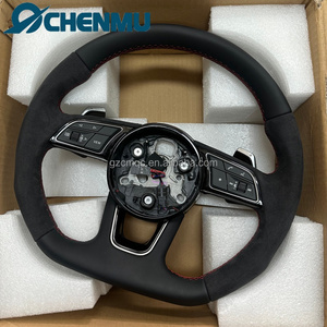 Volante Sportivo Personalizzato in Pelle e Finta Pelle Scamosciata a Fondo Piatto per <span class=keywords><strong>Audi</strong></span> <span class=keywords><strong>2014</strong></span> 2015 2016 S6 S7 A4 A5 <span class=keywords><strong>A6</strong></span> A7 Q3 Q5 A3 S3 S8 R8 - Product Image 2