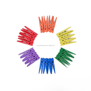 Maßgefertigte Umweltfreundliche 48mm Birkenholz <span class=keywords><strong>Mini</strong></span>-Wäscheklammern mit Feder zum Aufhängen von Kleidung und als Fotoaufhänger - Product Image 3