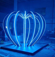 LED Paysage Art Sculpture Métallique 3D en Forme de Coeur Lumière Extérieure DMX SPI Bande Lumineuse avec Contrôle Madrixs