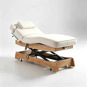 Lit de massage électrique haut de gamme en bois massif, 3 moteurs, chauffage à température constante, pour salon de beauté et spa - Product Image 3