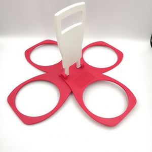 Porte-gobelets pliable réutilisable en plastique personnalisé pour bière, boissons, café, boissons gazeuses, festivals, événements sportifs, 4 gobelets - Product Image 3