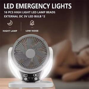 6 Inch AC DC USB Bảng Điện <span class=keywords><strong>Mini</strong></span> Xách Tay Điện Làm Mát <span class=keywords><strong>Fan</strong></span> Có Thể Sạc Lại Với Năng Lượng Mặt Trời Bảng Điều Khiển 2 Bóng Đèn Quạt Năng Lượng Mặt Trời - Product Image 2