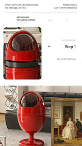 Italian Modern Luxury Oval Shaped Paper <b>Basket</b> <b>Large</b> Floor Standing Flip <b>Lid</b> Home Decor - Product Image 4