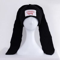 Bonnet d'hiver amusant à longues oreilles de lapin, chaud, unisexe pour adultes, en acrylique, pour le ski et les activités de plein air