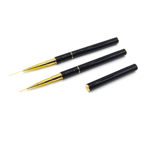 Pinceau à double extrémité pour nail art, manche noir, pour dessin au gel acrylique et différentes tailles de motifs pour ongles - Product Image 3