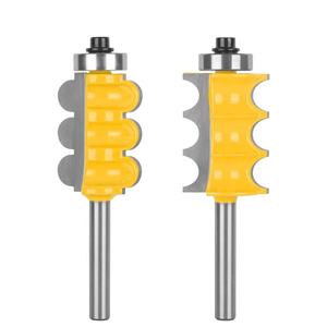 2 uds 1/4 "vástago <span class=keywords><strong>Triple</strong></span> cuenta y <span class=keywords><strong>Triple</strong></span> <span class=keywords><strong>flauta</strong></span> 2 Bit brocas de enrutador de moldeo grande herramientas de corte de espiga de carpintería de madera - Product Image 5