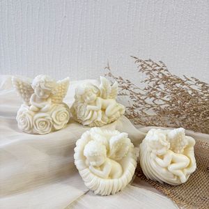 精巧な手作りのソイワックスローズエンジェルアロマキャンドル - 結婚式の記念品＆テーブルセンターピースデコレーション、母の日＆クリスマスに - Product Image 2