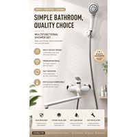 Ensemble de robinetterie de baignoire trois fonctions NES-CAB8, vente en gros, robinet d'eau chaude et froide avec douchette rotative extensible