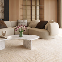Table basse en marbre naturel courbé, style moderne oriental, pour salon, mobilier de luxe poli, origine Chine SGM1020
