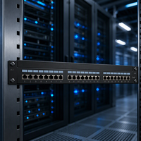 Panel Patch Jaringan 24-Port Cat6 RJ45 1U 19 Inci FTP Berlapis Emas dari Baja Canai Dingin, 750 Kali Penggunaan untuk Penggunaan Industri