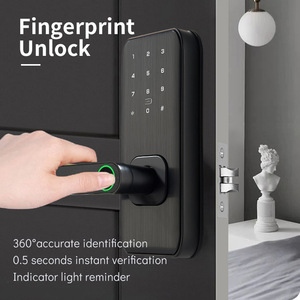 Serrure intelligente à empreintes digitales Bock M1, serrure de porte numérique intérieure avec déverrouillage par mot de passe et empreinte digitale pour la sécurité domestique - Product Image 1