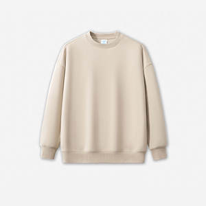 Manufacturer Wholesale Custom 350 Gsm Cotton Blends Fleece Lined <b>Crewneck</b> <b>Sweatshirts</b> for Women <b>Men</b> Solid Pattern Autumn Season - Product Image 3