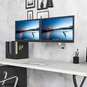 V-mounts SpaceErgo Modern Dual Monitor Desk Mount Counter-Balance Height Adjustable with Cable Management for Office Use