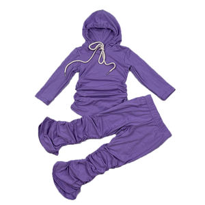 Conjunto de pantalones de algodón apilados para niñas pequeñas, conjunto de chándal de dos piezas para mamá y yo, 40 colores - Product Image 2