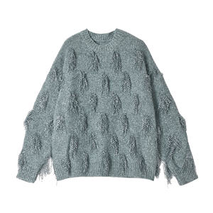 Femmes automne hiver doux épais gland tricoté pulls belle nouveau Design décontracté hauts avant Logo gros chandails de noël - Product Image 2