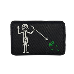 Tela blanca <span class=keywords><strong>DR</strong></span>.RICK bordado patrón divertido etiqueta de tela persona foto parche cosido bolso de hombro sombrero cosido - Product Image 4