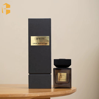 Coffret cadeau de Noël, diffuseur de forme carrée, flacon noir, couvercle en bois, marque privée, diffuseur de roseaux de luxe
