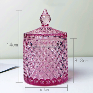 Récipient à bougies vide en verre cristal en forme de pilier de luxe avec couvercle en métal réutilisable et écologique pour la fabrication de bougies - Product Image 6