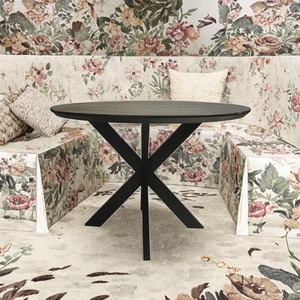 Tavolo da Pranzo Rotondo da 31,5 Pollici, Moderno Tavolo in Legno con Gambe in Metallo Nero, Impermeabile, per 2-4 Persone - Product Image 2