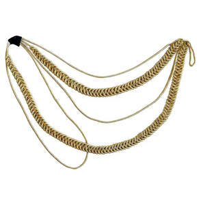 Gold <b>Braided</b> Metallic <b>Cord</b> Aiguillette for Garment Use Classical Style 16 Strand Coated Finish - Product Image 1