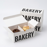 Boîte à emporter pour beignets de boulangerie avec insert séparateur 23 cm, blanche, portable, réutilisable, alimentaire, pour pâtisserie, vente en gros