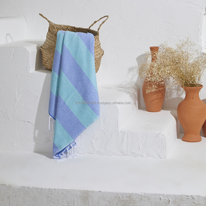 Toalla turca con respaldo de felpa Peshtemal Fouta al por mayor Pestemal Terry Soft OEM personalizado 100 algodón rayas gruesas baño de playa - Product Image 5