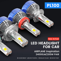 Ampoule de phare LED haute puissance OEM ODM pour voiture 200W 24000LM PL100 H4 H7 H11 9005 9006 9012 H15 Canbus pour Audi A3 pour X5