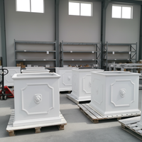 Grands pots à fleurs carrés en fibres d'argile écologiques et durables pour l'extérieur/l'intérieur avec trou de drainage pour plantes