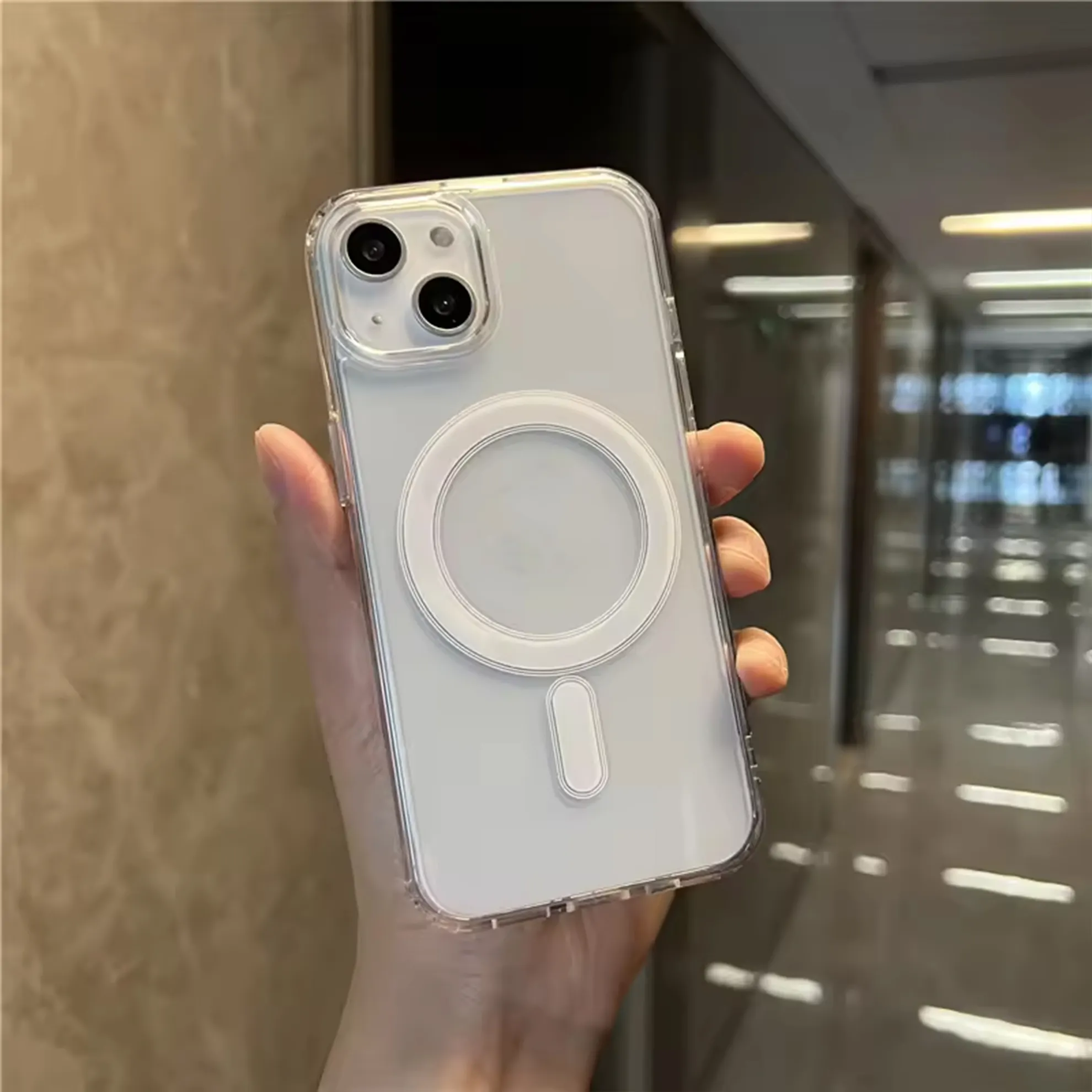 Shockproof Magnetic Phone Case for smasung S22 S23 S24 ultra Wireless Charging Transparent Case For iphones 14 pro 15 pro max