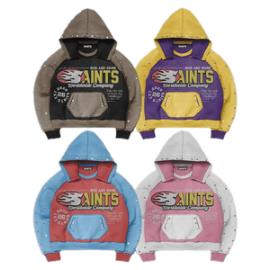 Felpa con Cappuccio da Uomo in Pile di Alta Qualità con Grafica Serigrafata, Design Antivento con Patta, Motivi a Stelle Stampati - Product Image 5