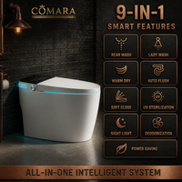 WC intelligent avec bidet électrique, à poser au sol, entièrement automatique, moderne, avec siphon en S inclus et télécommande